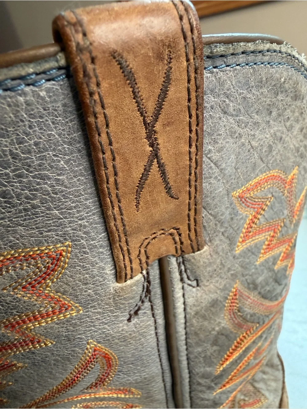 Twisted X Youth Western Cowboy Boots Work Farm Size 5.5 Gray Tan